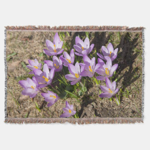 Cute spring crocuses throw blanket