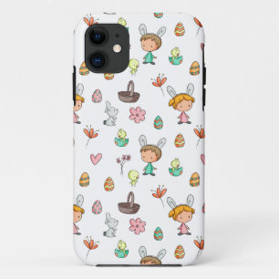 Cute Spring Decorative Kids and Animals iPhone 11 Case