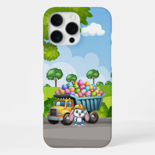 Cute spring/Easter bunny dump truck iPhone 16 Pro Max Case