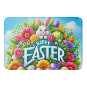 Cute spring/Easter bunny with egg Bath Mat