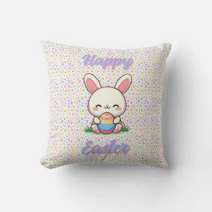 Cute spring/Easter bunny with egg Cushion