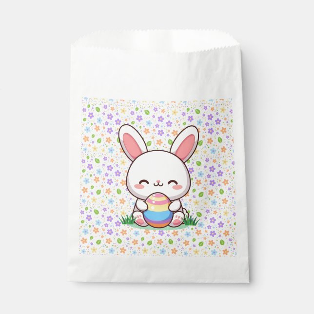 Cute spring/Easter bunny with egg Favour Bag (Front)