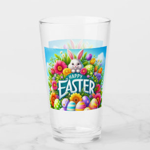 Cute spring/Easter bunny with egg Glass