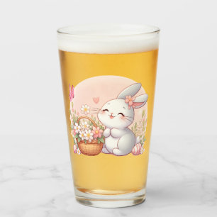 Cute spring/Easter bunny with egg Glass