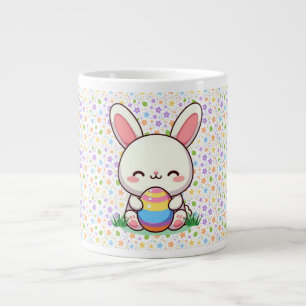 Cute spring/Easter bunny with egg Large Coffee Mug