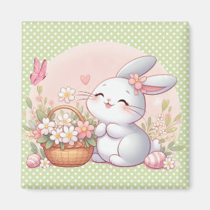 Cute spring/Easter bunny with egg Magnet