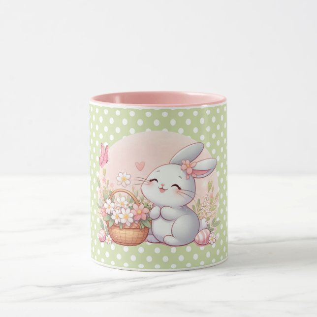 Cute spring/Easter bunny with egg Mug (Center)