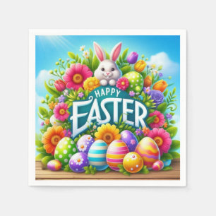 Cute spring/Easter bunny with egg Napkin