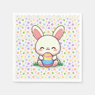 Cute spring/Easter bunny with egg Napkin