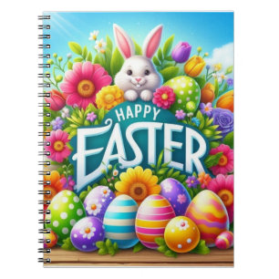 Cute spring/Easter bunny with egg Notebook
