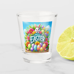 Cute spring/Easter bunny with egg Shot Glass