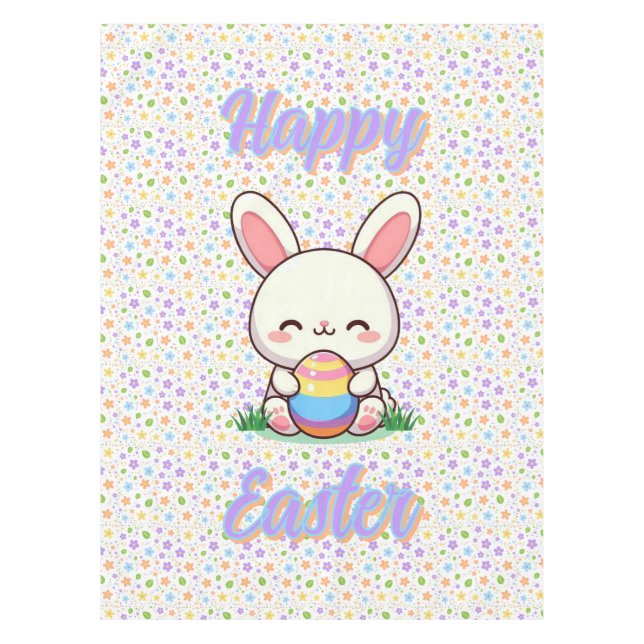 Cute spring/Easter bunny with egg Tablecloth (Front)