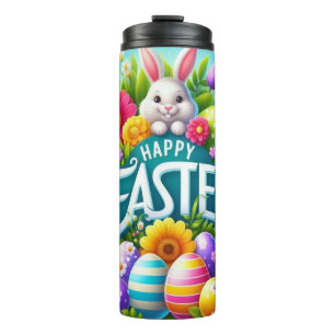 Cute spring/Easter bunny with egg Thermal Tumbler