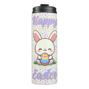 Cute spring/Easter bunny with egg Thermal Tumbler