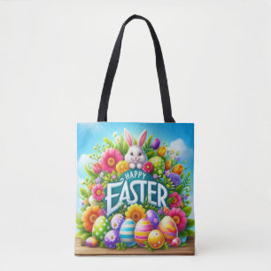 Cute spring/Easter bunny with egg Tote Bag