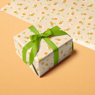 Cute Spring Floral Daisies Bouquets Pattern Wrapping Paper