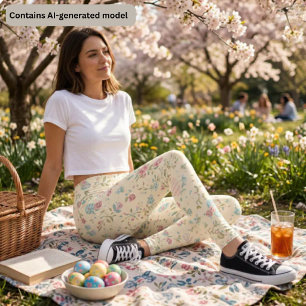 Cute Spring Floral Print - Pastel Ditsy Floral Leggings