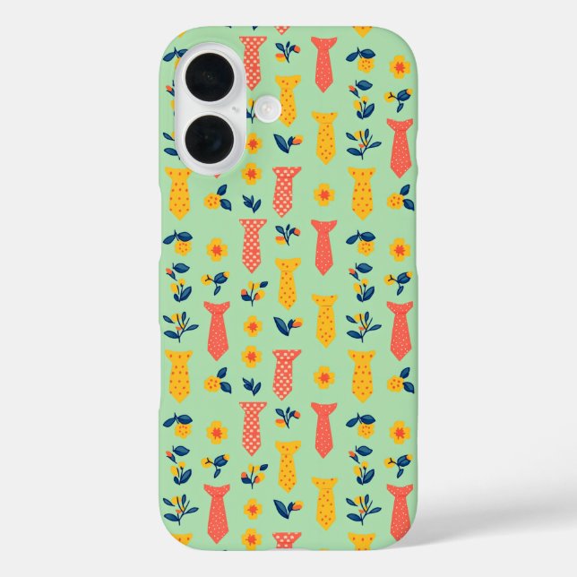 Cute Spring Flower and Tie Pattern Case-Mate iPhone Case (Back)