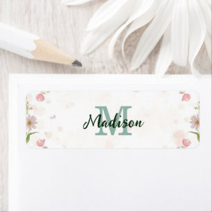 Cute Spring Flower Wildflower Bouquet Butterflies Return Address Label