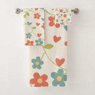 Cute Spring Flowers Bath Towel Set