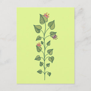 Cute Spring Green Plant Kids Postcard