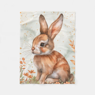 Cute Spring Rabbit Fleece Blanket