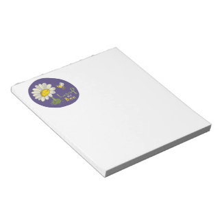 Cute Spring Scene with Daisy Flower and Bee Notepad