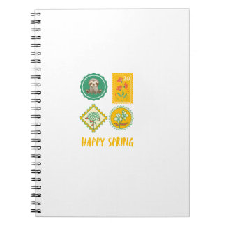 Cute Spring Stamp Sloth Notebook