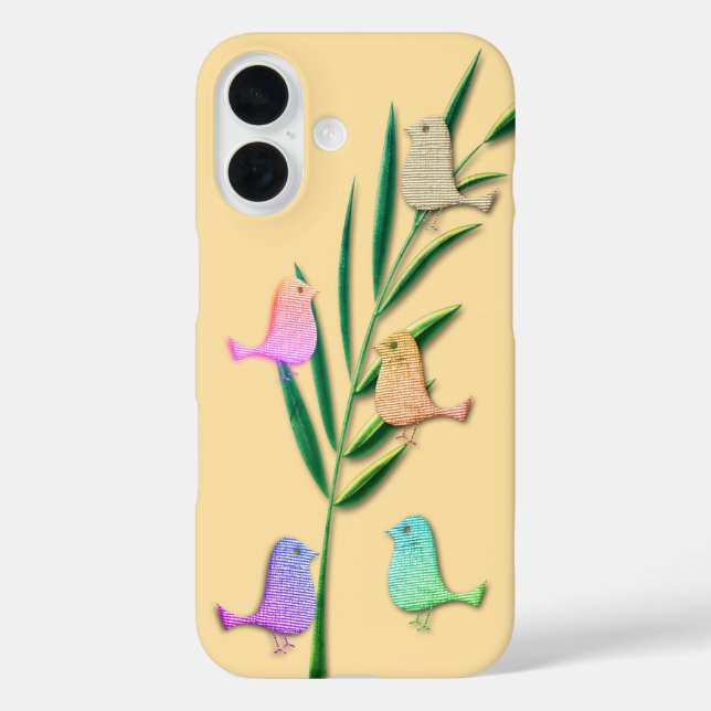 Cute Spring Summer Pastels Birds Case-Mate iPhone Case (Back)