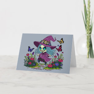 Cute Spring Witch Card