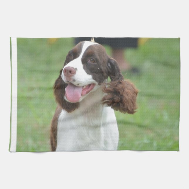 Cute Springer Spaniel Tea Towel (Horizontal)
