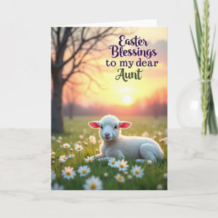 Cute Springtime Lamb Meadow Card