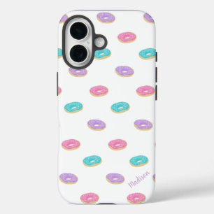 Cute Sprinkle Doughnuts Pattern Personalised iPhone 16 Case