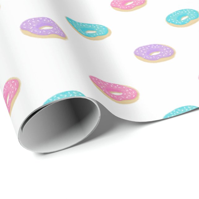 Cute Sprinkle Doughnuts Pattern Wrapping Paper (Roll Corner)