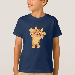 Cute Spunky Cartoon Bobcat Children T-Shirt
