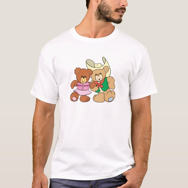 cute square dancing teddy bears design T-Shirt (Front)