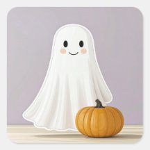 Cute Square Halloween Ghost