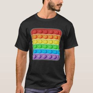 Cute square Pop It Rainbow Colourful Pop It Fidget T-Shirt