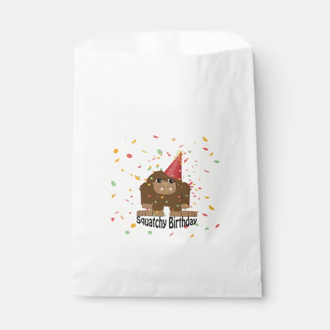 Cute Squatchy Birthday Bigfoot Favour Bag (Front)