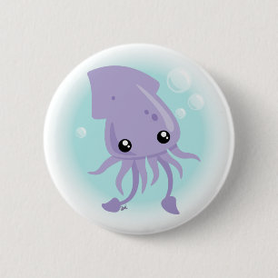 Cute Squid Button