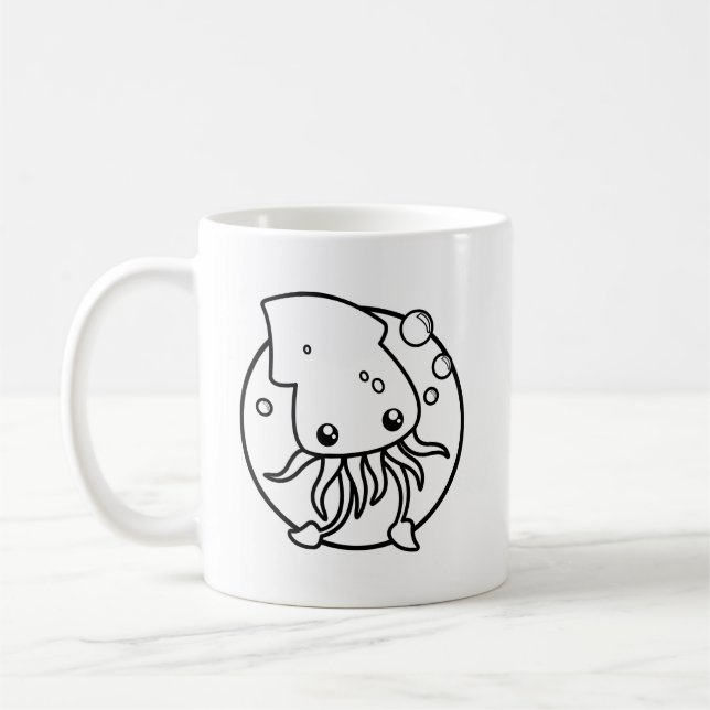 Cute Squid Coffee Mug (Left)