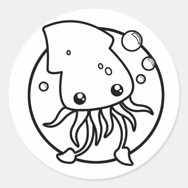 Cute Squid Sticker (Front)
