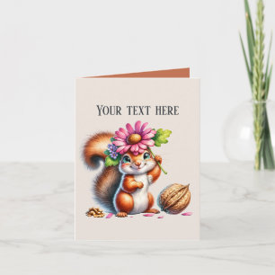 Cute squirrel add message card
