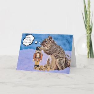 Cute Squirrel and Nutcracker Christmas Card