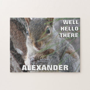 Cute Squirrel And Peanut Game Night Personalized Jigsaw Puzzle