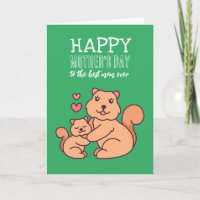 Cute Squirrel Animal Cartoon Happy Mother's Day