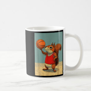 Cute squirrel animal funny basketball cartoon coffee mug