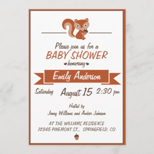 Cute Squirrel - Baby Shower Invitation