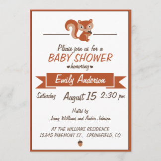 Cute Squirrel - Baby Shower Invitation