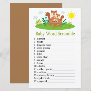 Cute Squirrel Baby word scramble game